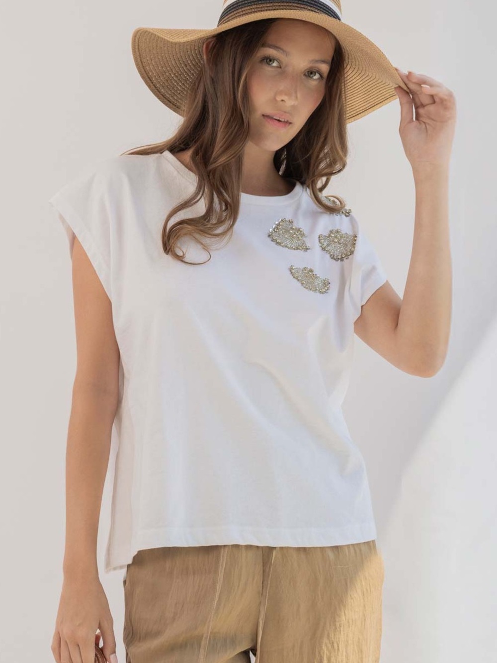 Calligraphie • Rhinestone Embellished Muscle Tee